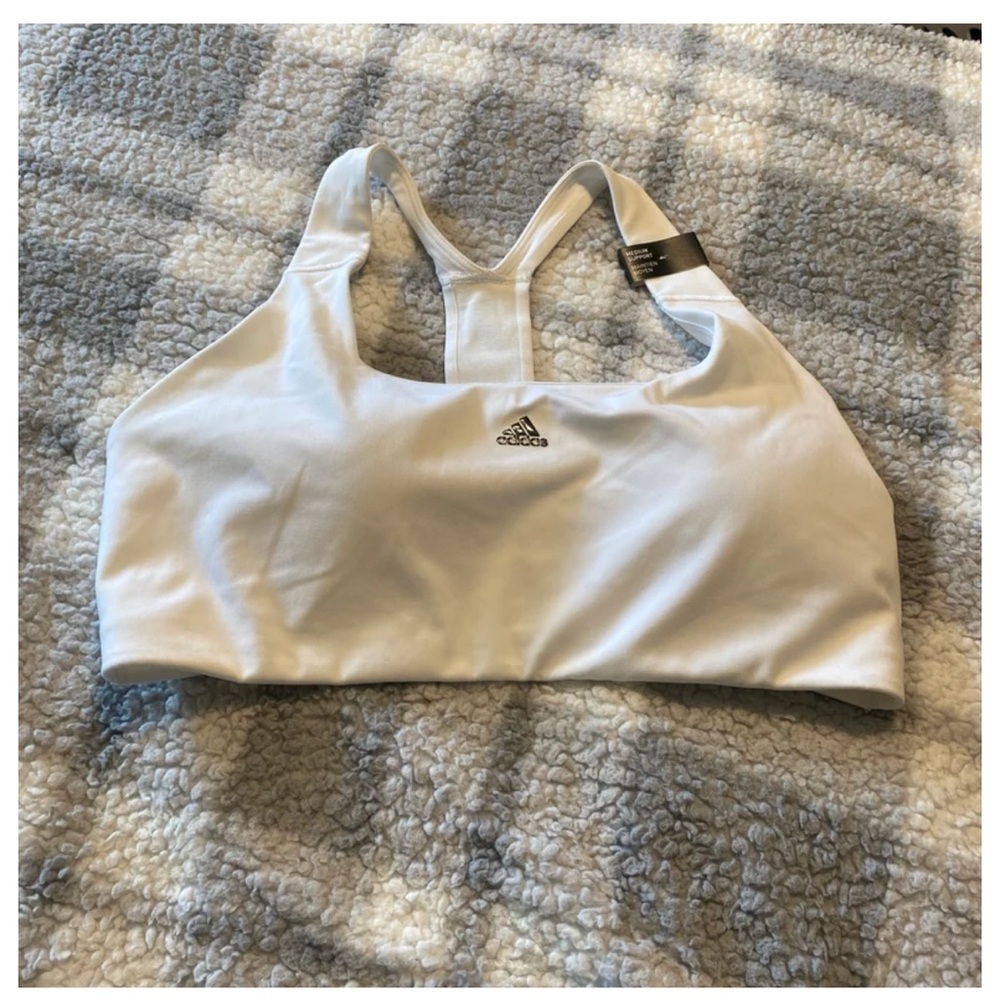 adidas White Sports Bra